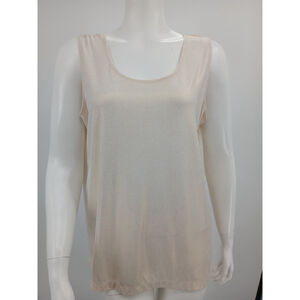 Chicos Travelers Tank Top Size 3 Light Gold Metallic Shimmer Sleeveless XL